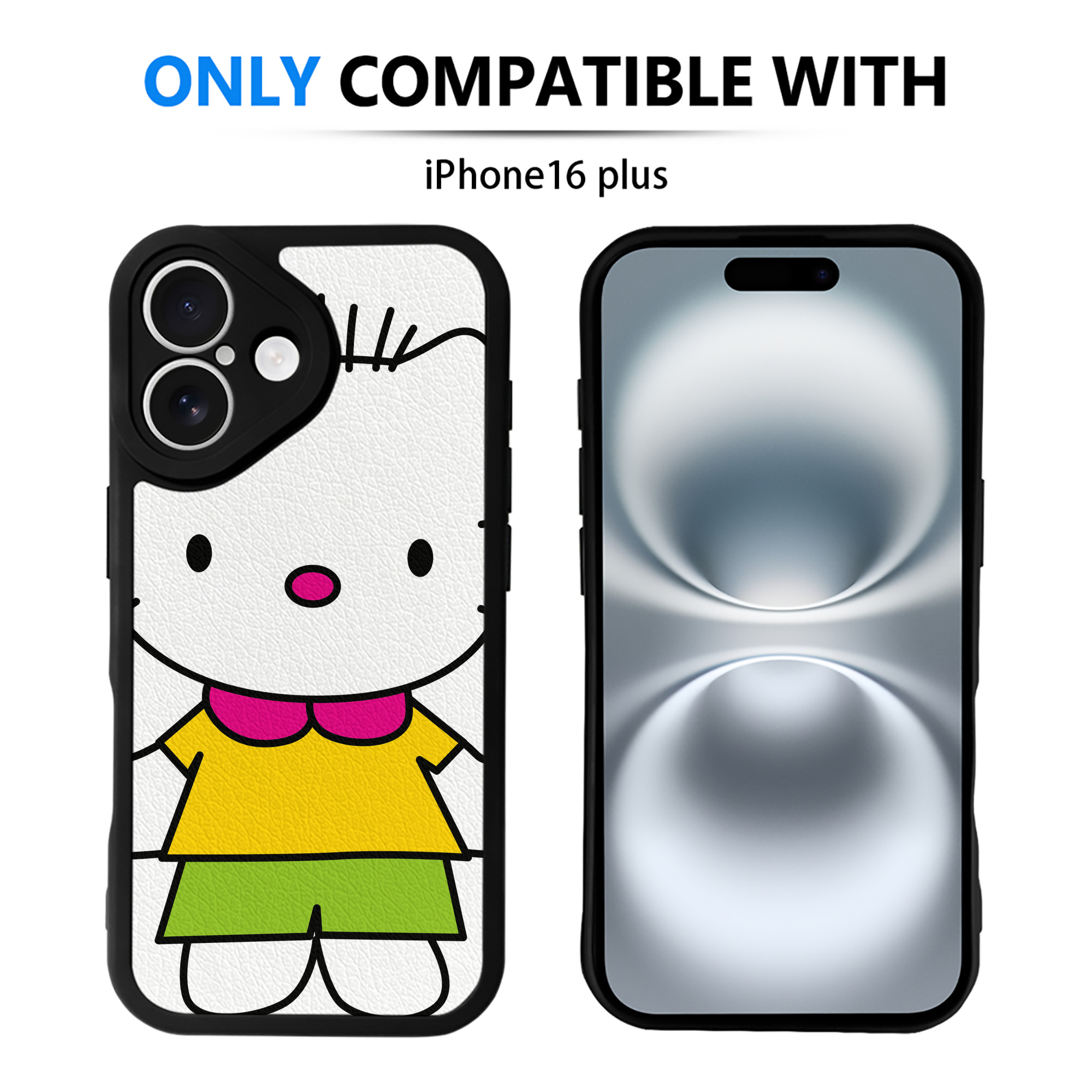 （画像用） Hello Kitty ハローキティ 【iPhone 16シリーズ対応】シリコンスマホケース（レザー調） 材質：シリコン